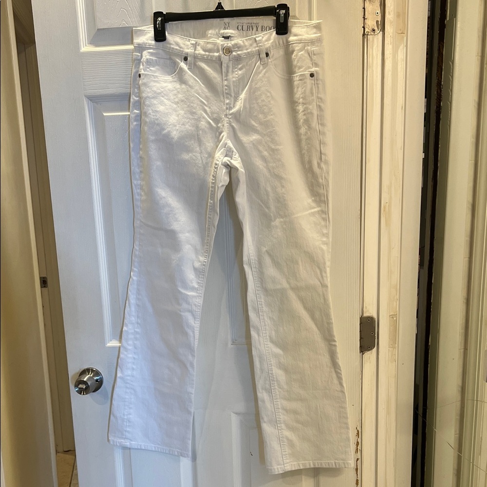 New York & Company White Curvy BootCut Jeans for Women